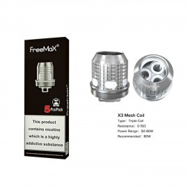 Freemax Fireluke 3 Replacement Coils Ohms: X3 Mesh Coil: 0.15ohm